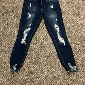 Hydraulic Dark Blue Distressed Skinny Jeans